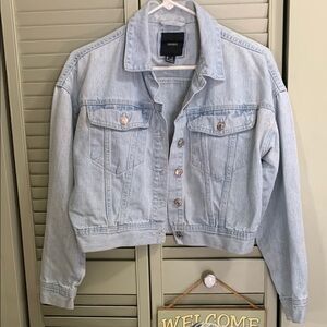 Forever 21 Blue Cropped Jean Jacket
